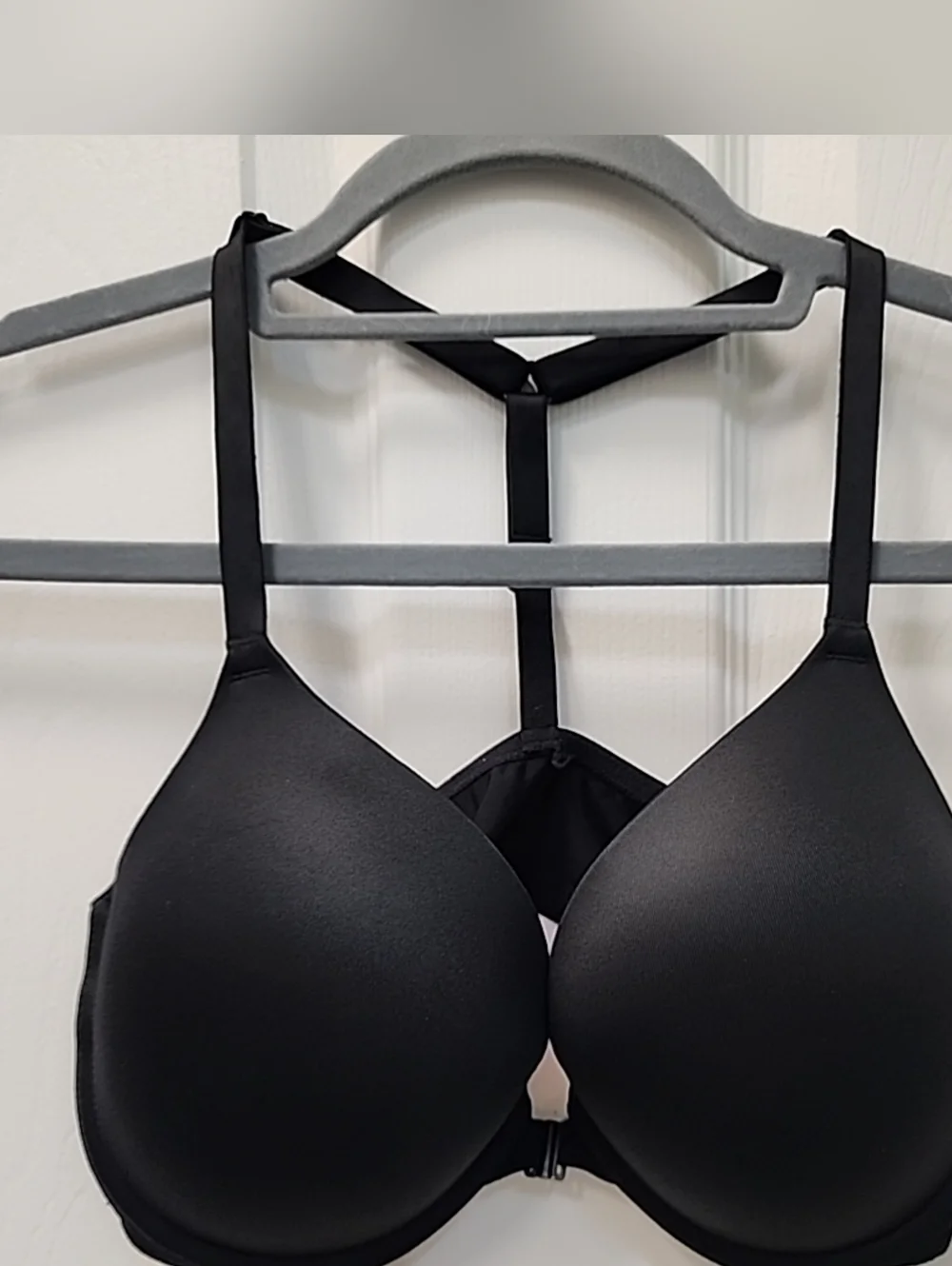 PINK by Victoria Secret Eveywhere Push-up Front Closure T-Strap Bra Black 34D